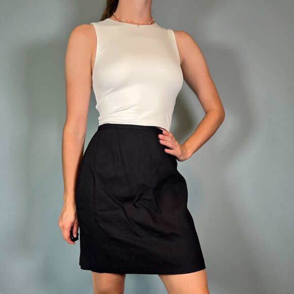 Vintage 90s Black Skirt, 1990s Solid Whimsigoth Grunge Mini Skirt - Picture 4 of 9